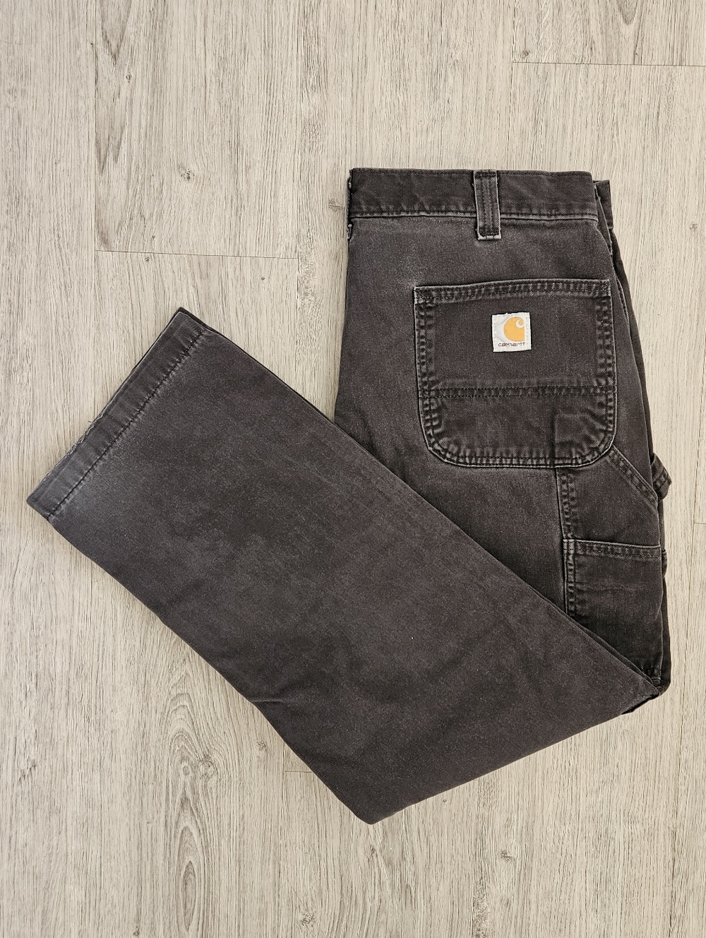 Carhartt 36x30 Men's Relaxed Fit Black Cargo Work Pants